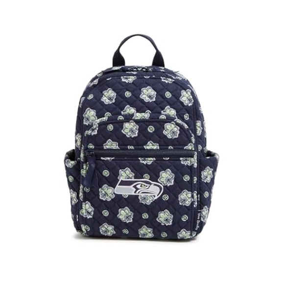Vera Bradley Seattle Seahawks Small Cotton Backpack (Navy/Neon Green) NWT - Picture 1 of 8